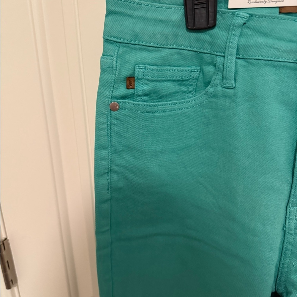 Judy Blue Aquamarine Ankle Cropped Jeans Stretch Denim Size 9 - Picture 6 of 6